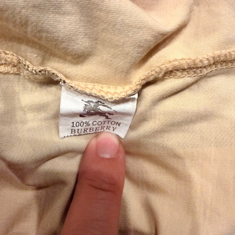 Burberry London Womens Nova Check T-Shirt Tan Cotton Short Sleeve Top Large - Picture 4 of 7